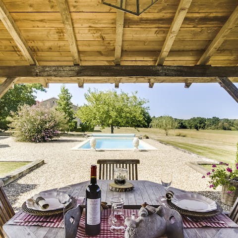 Escape to the terrace for a romantic lunch