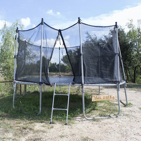 Bounce around the trampoline