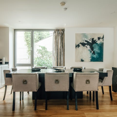Start the day with a hearty breakfast at the dining table