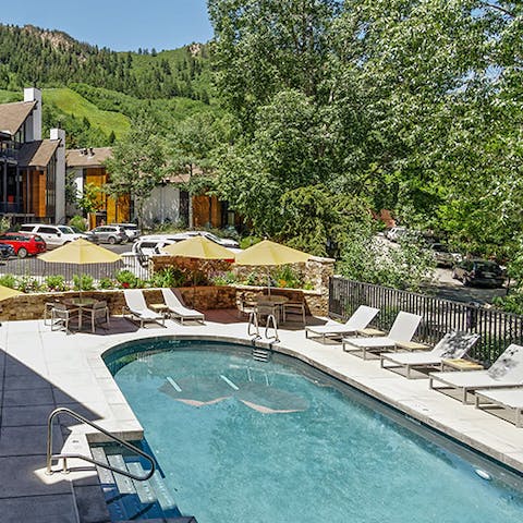 Take a dip in the heated outdoor pool all year round
