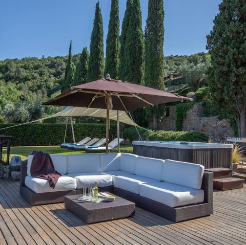 Chill out on the terrace or in the hot tub