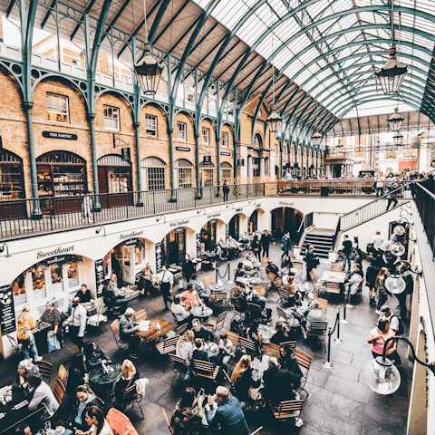 Walk just a couple of minutes to the eating spots of Covent Garden