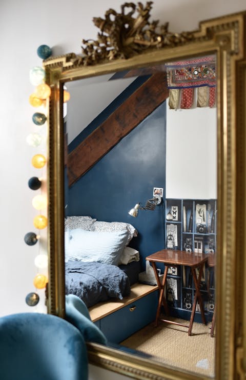 The elegant gilded mirrors