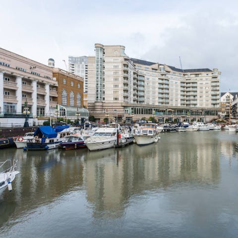 Stay in Chelsea Harbour, right on the Thames waterfront