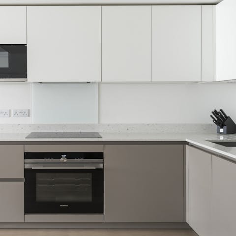 sleek kitchen space