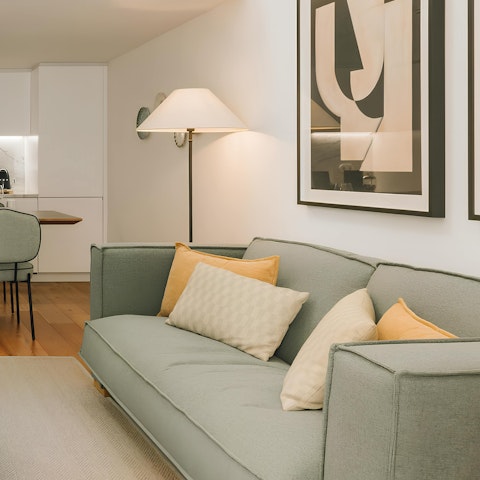 Unwind on the cosy sofa after a day of sightseeing