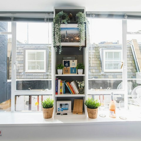 Let in plenty of sunlight with the home's large windows