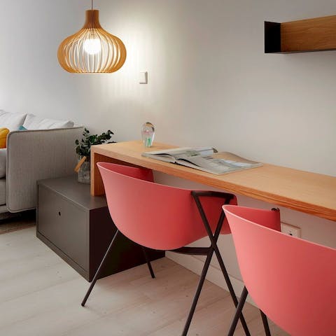 Work remotely at the desk