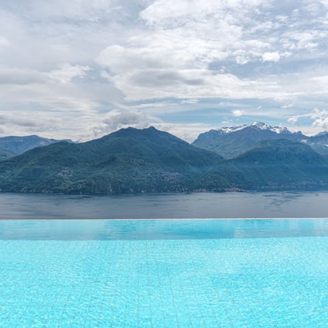 Soak up lake and mountain views from the infinity pool