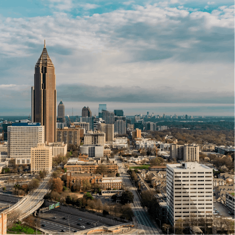 Sample the bars and restaurants in Atlanta or have a stroll along the Eastside Beltline Trail, a five-minute ride or fifteen-minute walk away
