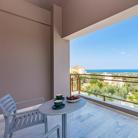 Drink up sea vistas from the bedroom's private balconies