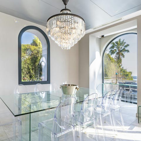Gather for delicious evening meals and beautiful views at home