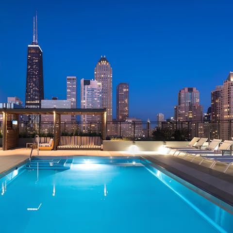 Take in the jaw-dropping city vistas with a late-night dip