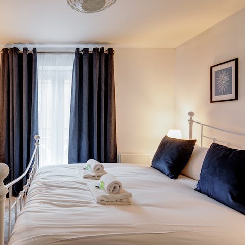 Enjoy a good night's sleep in the elegant bedroom