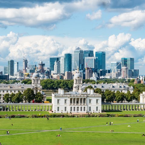Climb the hill in Greenwich Park and admire the skyline views