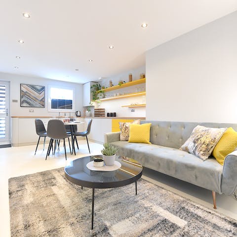 Relax with a cup of tea and cake in the second sitting room