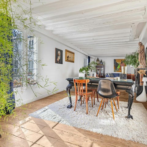 Make yourself at home amid eclectic artwork and objets d'arts