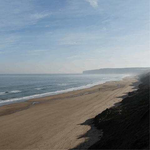 Sprawl out on Filey Beach on sunny afternoons – it's a five-minute walk away