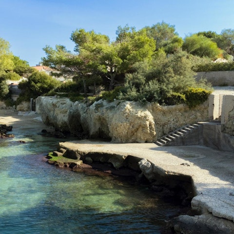 Stay a few steps from the sea and a small, secluded beach