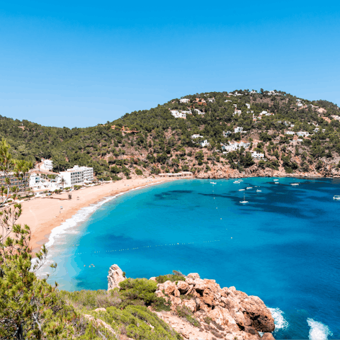 Explore Ibiza's northern coastline – Cala de Sant Vicent is a twenty-minute drive away