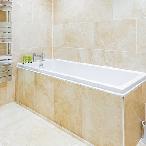 Fill the bath with bubbles and sink in for a luxurious soak