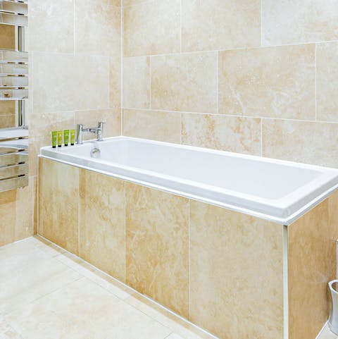 Fill the bath with bubbles and sink in for a luxurious soak