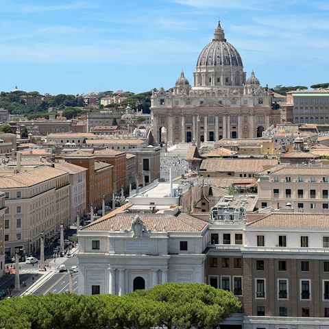 Take in the views of St. Peter’s Basilica, just a nine-minute drive away