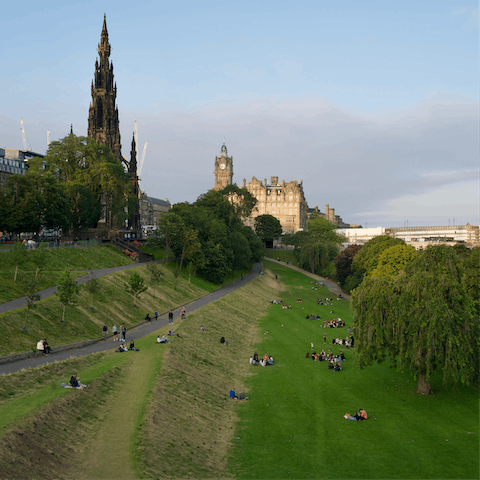 Soak up the greenery as you stroll through Princes Street Gardens
