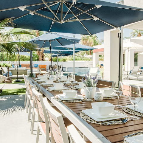 Use the outdoor kitchen to make any alfresco feasts