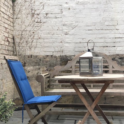 Enjoy a cup of tea on the terrace
