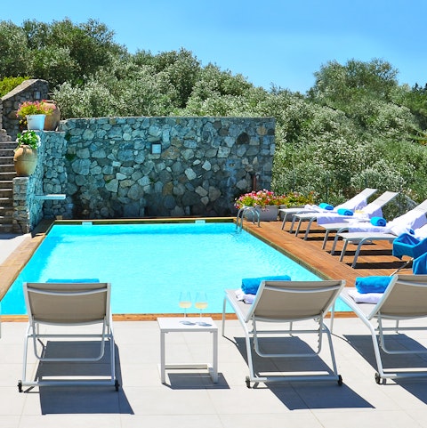 Cool off from the Italian sun in the private pool