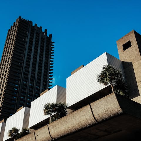 Enjoy a day exploring the Brutalist architecture of Barbican Centre, walkable from your apartment