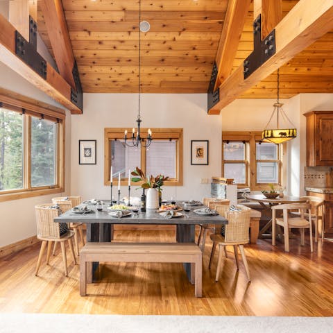 Get the waffles made to enjoy at the striking dining table