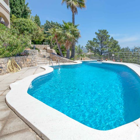 Take a relaxing dip in one of the two pools