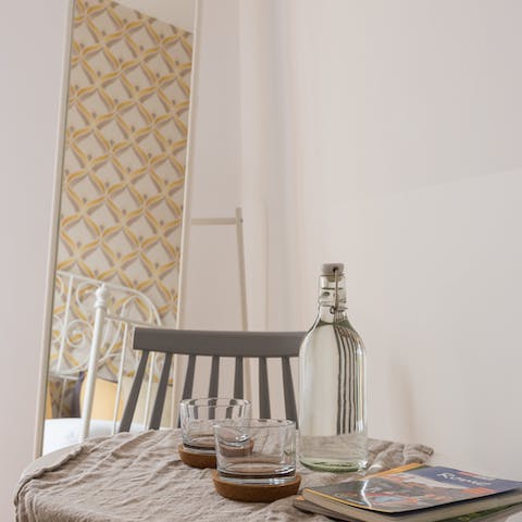 Find a private spot in the master bedroom to enjoy breakfast