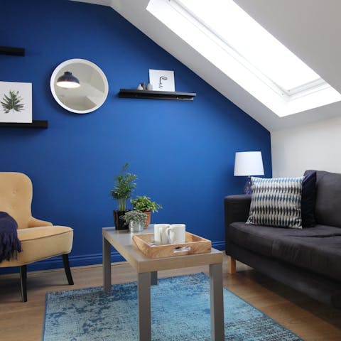 Grab a cup of coffee and read in the light of the skylight