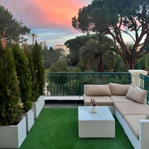 Admire the sunset on the private outdoor terrace