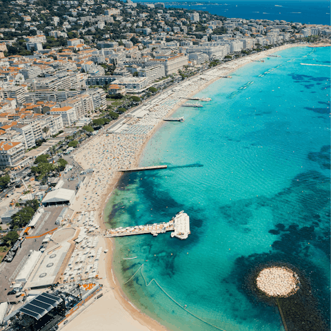 Walk ten minutes down the road to Cannes' stunning seafront
