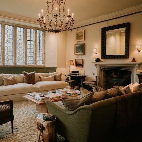 Gather around the fire for evening drinks and games