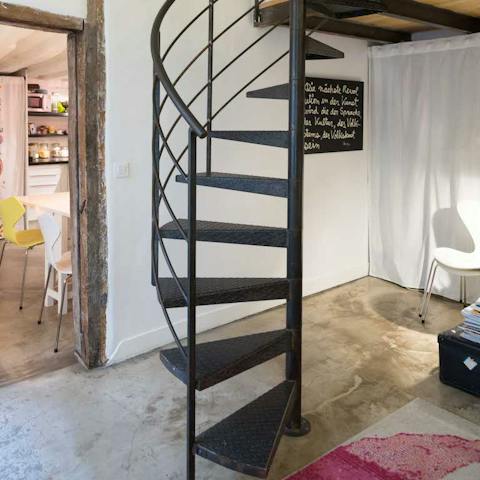 industrial-esque spiral staircase