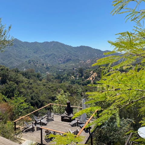 Begin your day on the meditation deck and experience the serenity of this rural setting