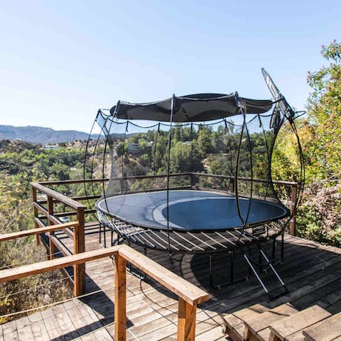 Enjoy the natural high of this setting from the trampoline
