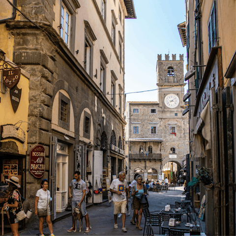 Spend the day in historic Cortona, 3km away