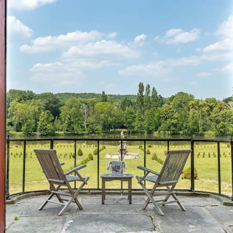 Sit out on the balcony with a chardonnay and look out toward the lake