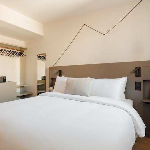 Sink into the super-soft bed after a busy day of exploring