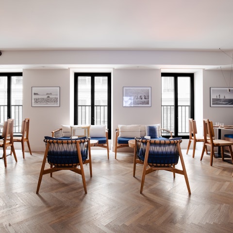 Catch up on emails in the communal lounge and dining area