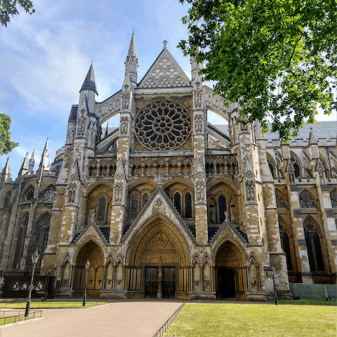 Visit Westminster Abbey, only a six-minute walk away