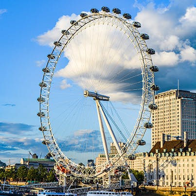 Take a ride on the London Eye, a ten-minute walk away