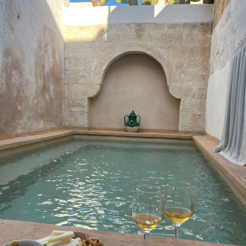 Cool off from the Italian sunshine in the private pool