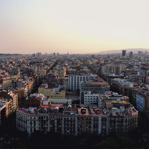 Stay in the heart of central Eixample, just a short metro ride from the Sagrada Familia